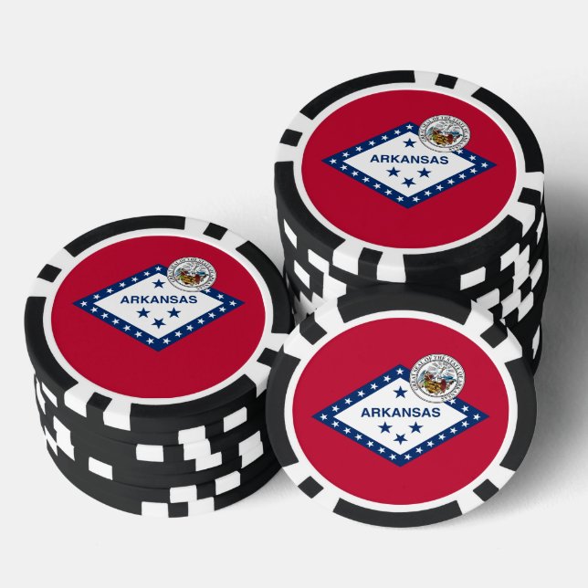 Arkansan Flag & Seal, Flag of Arkansas Poker Chips (Stack)