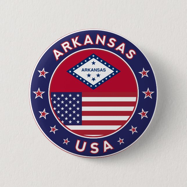 Arkansas 2 Inch Round Button (Front)