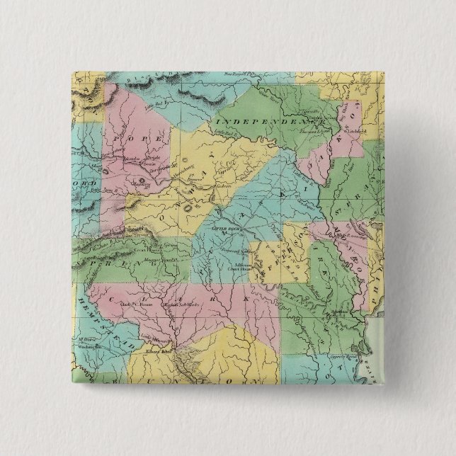 Arkansas 2 Inch Square Button (Front)