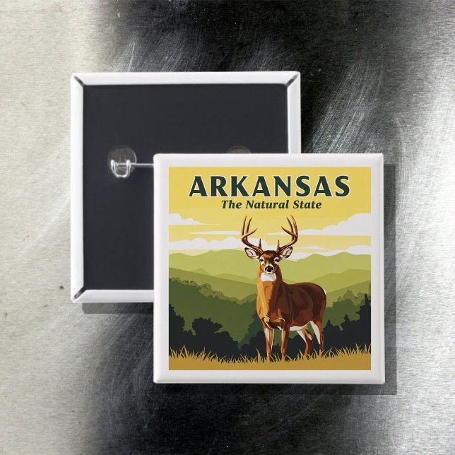 Arkansas 2 Inch Square Button (Creator Uploaded)