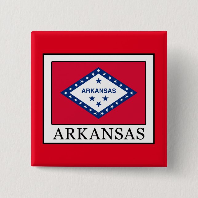 Arkansas 2 Inch Square Button (Front)