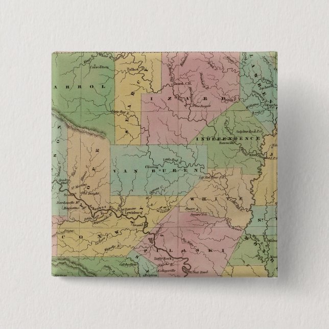 Arkansas 4 2 inch square button (Front)