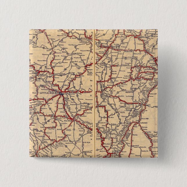 Arkansas 5 2 inch square button (Front)