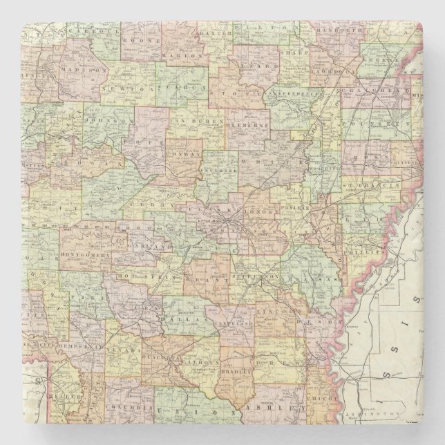Arkansas 6 stone coaster (Front)