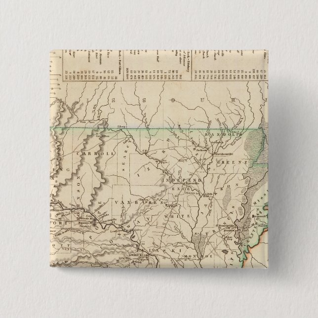Arkansas 8 2 inch square button (Front)
