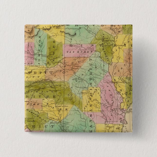 Arkansas 9 2 inch square button (Front)