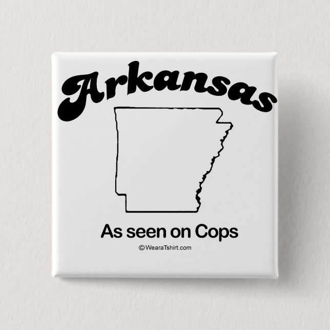 ARKANSAS - "ARKANSAS STATE MOTTO" T-shirts and Gea 2 Inch Square Button (Front)
