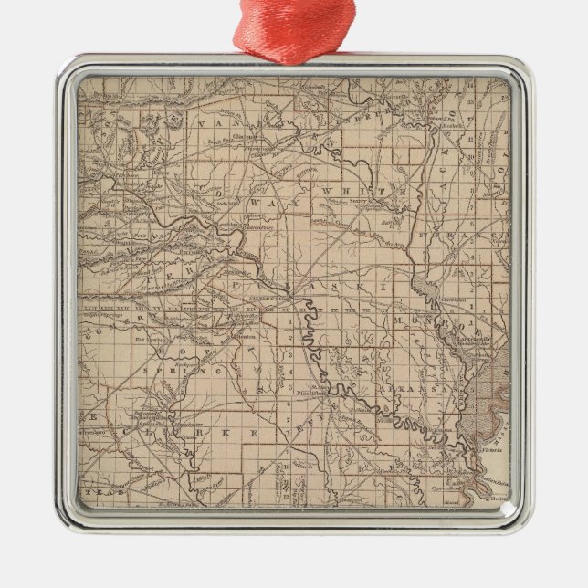 Arkansas Atlas Map Metal Ornament (Front)