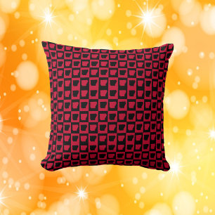 Arkansas Black and Red Pattern Throw Pillow
