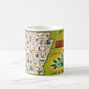 Arkansas Carte de route rétros Mug
