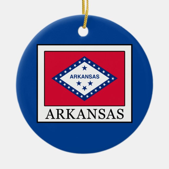 Arkansas Ceramic Ornament (Front)