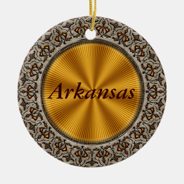 Arkansas Ceramic Ornament (Front)