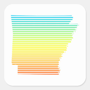 arkansas chill fade square sticker