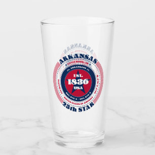 Arkansas Circular Typography Design Glass