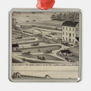 Arkansas City Roller Mill County, Kansas Metal Ornament