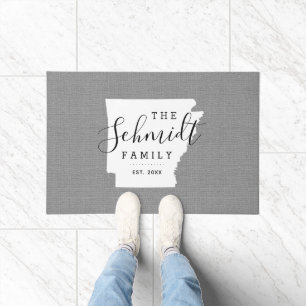 Arkansas Family Monogram State Doormat