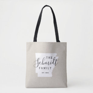 Arkansas Family Monogram State Tote Bag