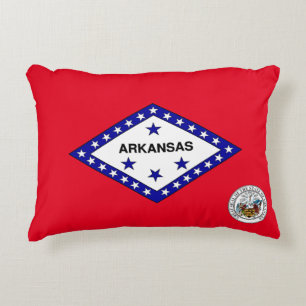 Arkansas flag accent pillow