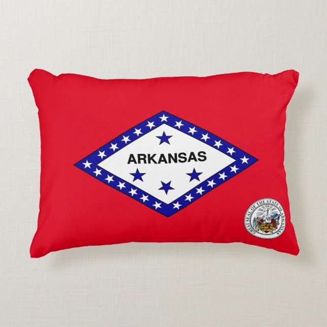Arkansas flag accent pillow (Front)