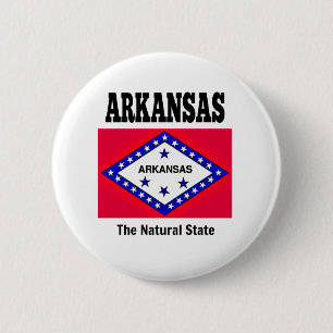 Arkansas Flag and Motto 2 Inch Round Button