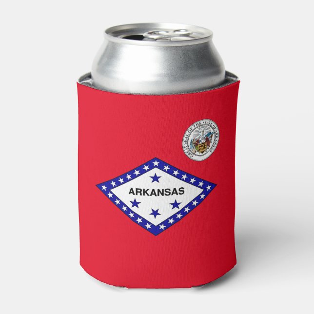 Arkansas flag can cooler (Can Front)