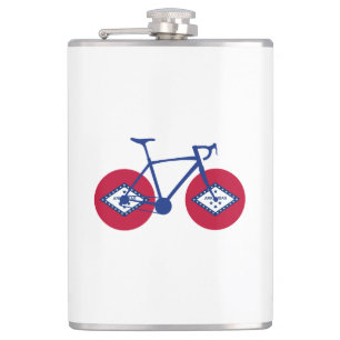 Arkansas Flag Cycling Hip Flask