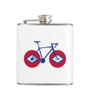 Arkansas Flag Cycling Hip Flask