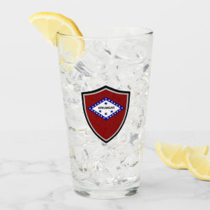 Arkansas flag glass
