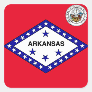 Arkansas flag square sticker