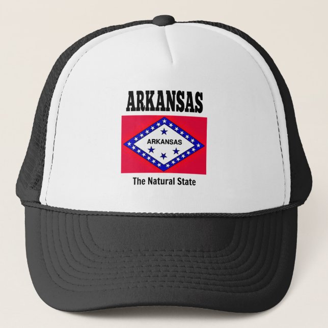Arkansas flag trucker hat (Front)