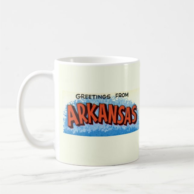 Arkansas Greeting Map Mug (Left)