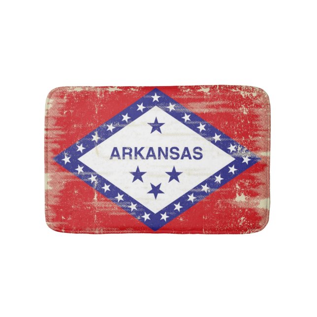 Arkansas grunge Flag Bath Mat (Front)