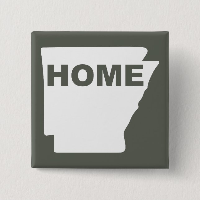 Arkansas Home Away From State Button Badge Pin (Front)