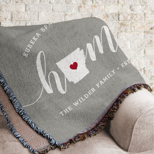 Arkansas Home State Personalized Throw Blanket