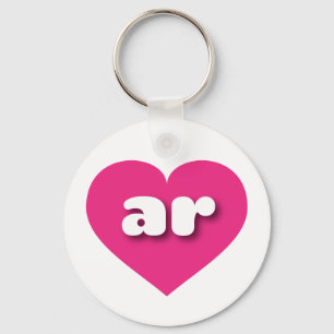 Arkansas hot pink heart - I love ar Keychain