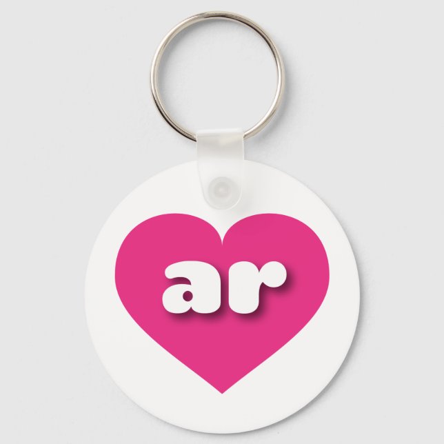 Arkansas hot pink heart - I love ar Keychain (Front)