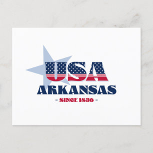 Arkansas in Red, White, and Blue Postcard