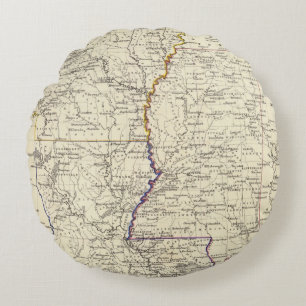 Arkansas, Louisiana and Mississippi Round Pillow