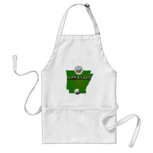 Arkansas Map, Seal and State Faux Quarter Standard Apron