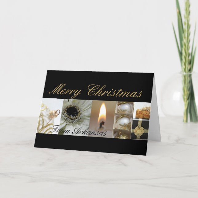 Arkansas Merry Christmas Collage Card (Front)