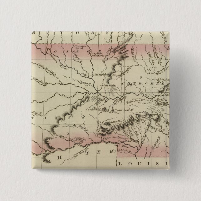 Arkansas, Oklahoma 2 Inch Square Button (Front)