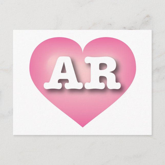 Arkansas Pink Fade Heart - I love AR Postcard (Front)