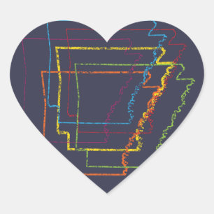 arkansas pride blur heart sticker