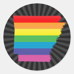 arkansas pride : striped : classic round sticker