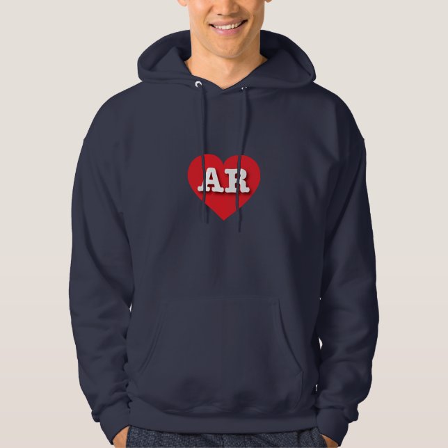 Arkansas Red Heart - I love AR Hoodie (Front)