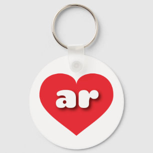 Arkansas red heart - I love ar Keychain