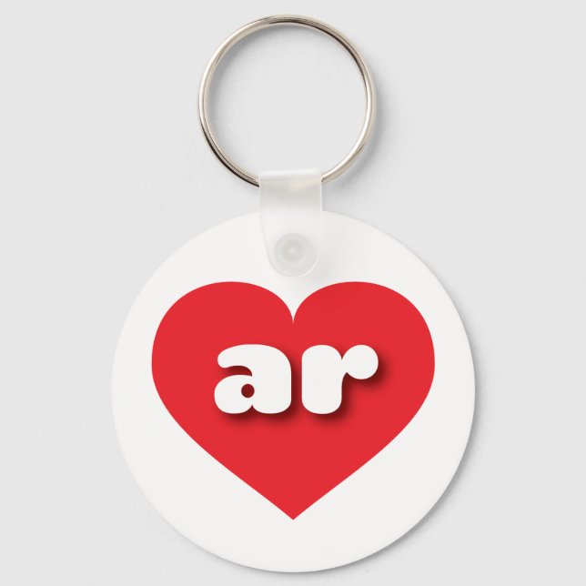 Arkansas red heart - I love ar Keychain (Front)