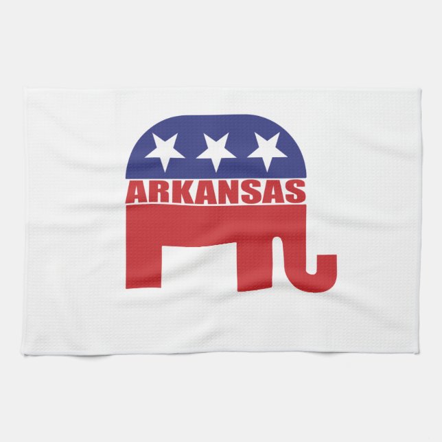 Arkansas Republican Elephant Kitchen Towel (Horizontal)