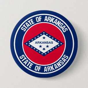 Arkansas Round Emblem 3 Inch Round Button