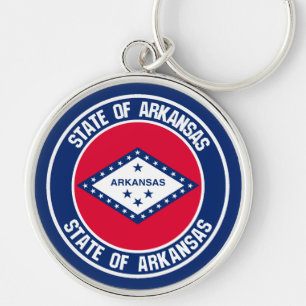 Arkansas Round Emblem Keychain